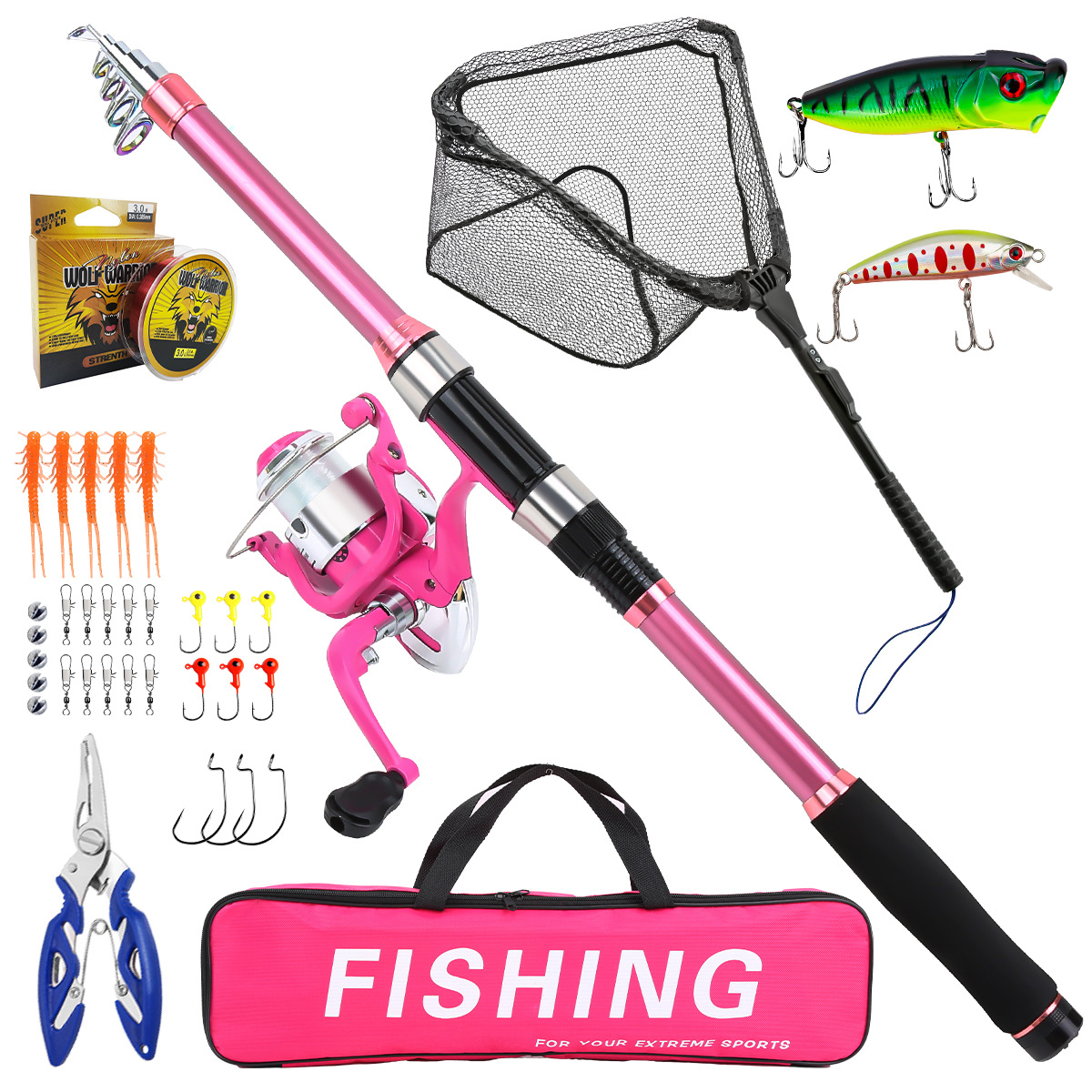 Fishing Rod Combo - Kompletny zestaw wędkarski z teleskopową wędką